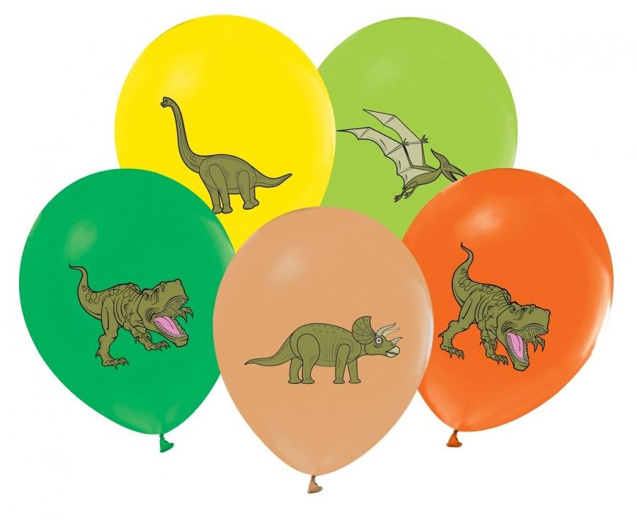 Balónky s dinosaury, 30cm, set 5 ks