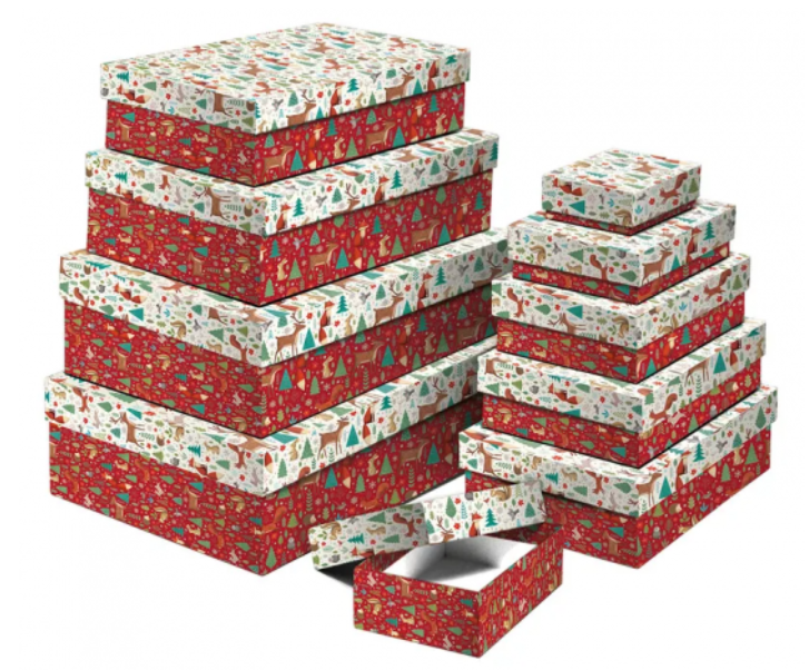 Dárková krabice vánoční - set 2 - 10,5 x 7,6 x 3,2 cm;
