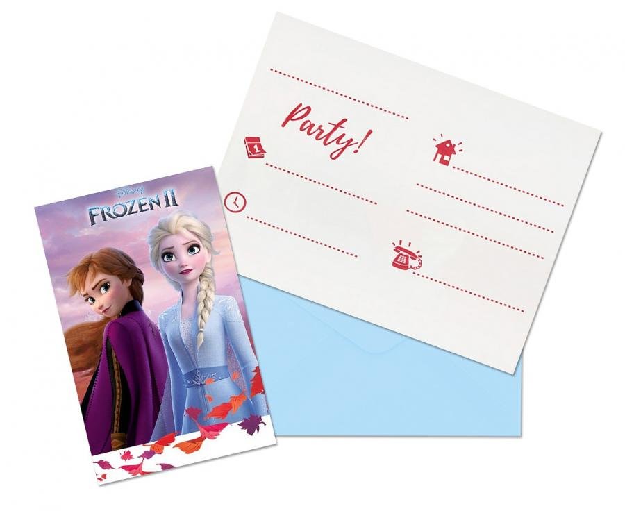 Pozvánky Frozen 2, s obálkami, 6 ks