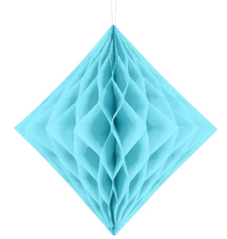 Diamantová Honeycomb, světle modrá, 30cm