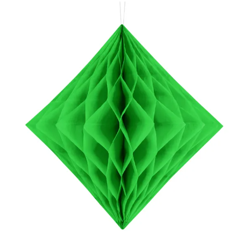 Diamantová Honeycomb, světle zelená, 20cm