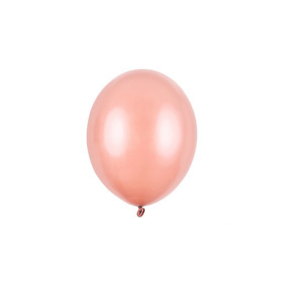 Balónek metalický, zlato růžový, 23 cm - 50 ks