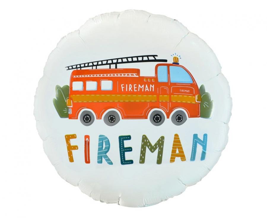 Fóliový balonek FIREMAN / Hasiči, kulatý, 46 cm