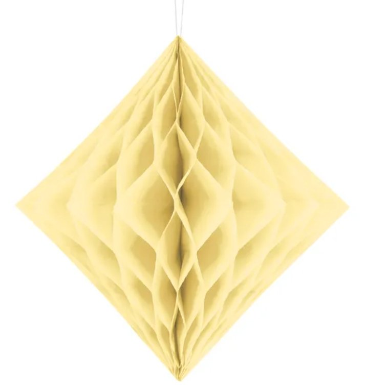 Diamantová Honeycomb, krémová, 30cm