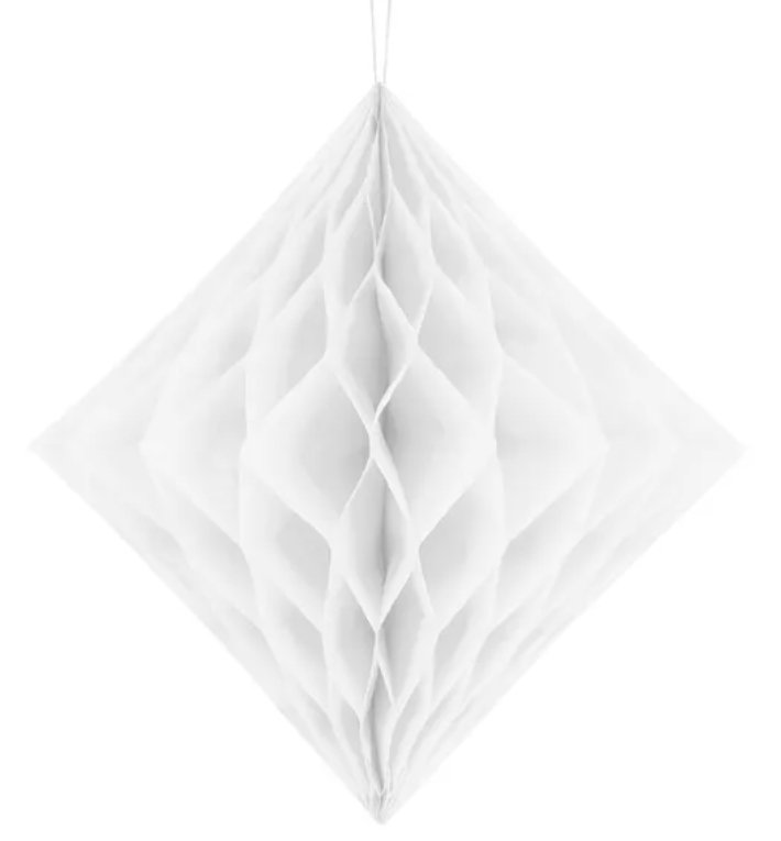 Diamantová Honeycomb, světle bílá, 20cm