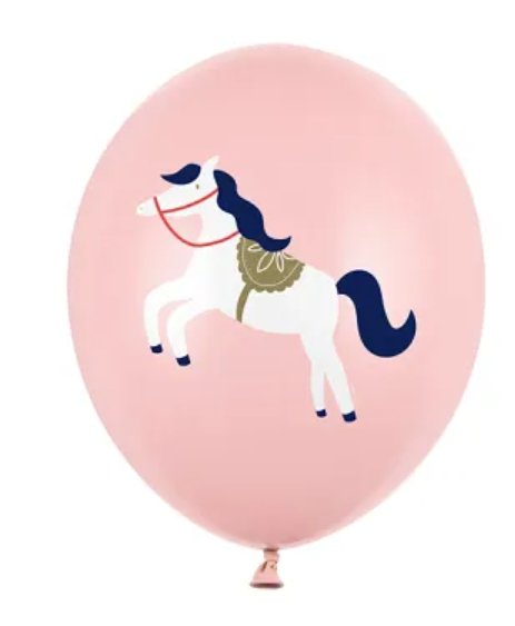 Balónky 30 cm, kůň, pastelově růžová, set 6ks