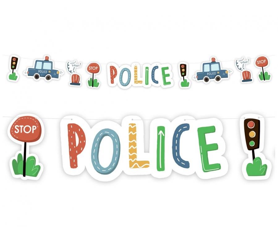 Papírová girlanda POLICE / Policajti, 300 cm