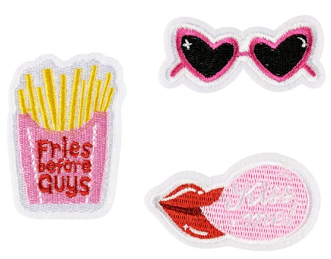 Nažehlovačka na záplaty Kiss me, mix, 4,5-6,5x3-6 cm
